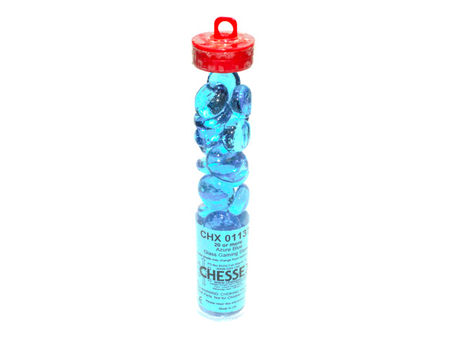 Large Translucent Azure Blue Glass Stones Tube