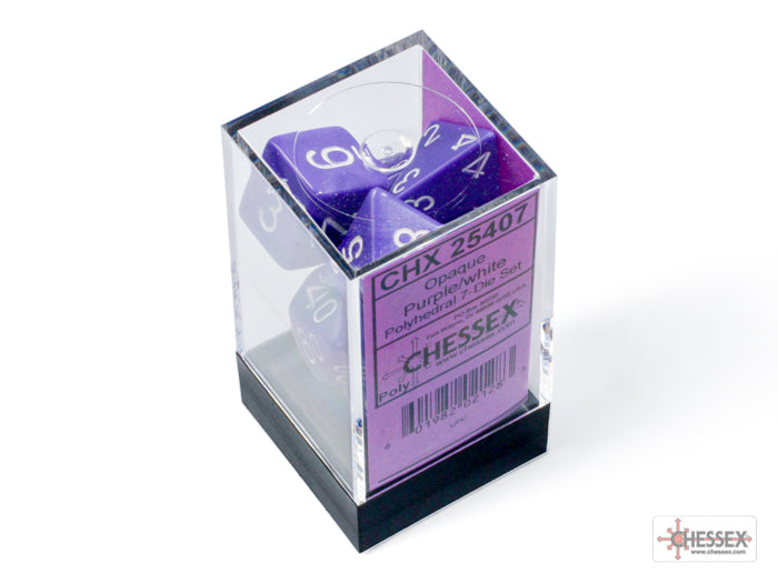 Chessex - Opaque Purple/white Polyhedral 7-Die Set