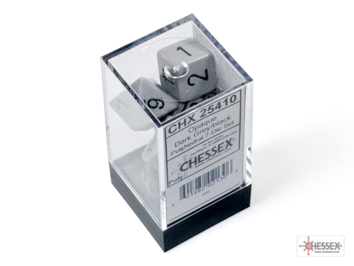 Chessex - Opaque Dark Grey/black Polyhedral 7-Dice Set
