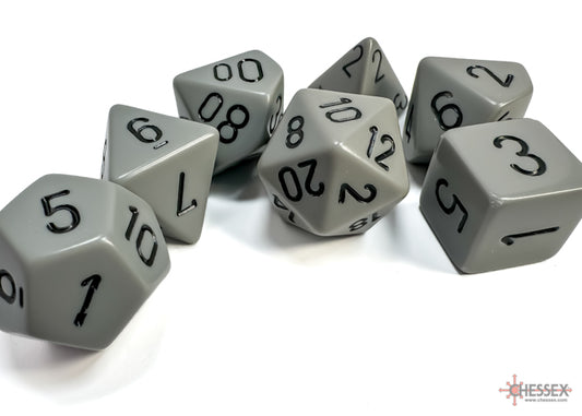 Chessex - Opaque Dark Grey/black Polyhedral 7-Dice Set