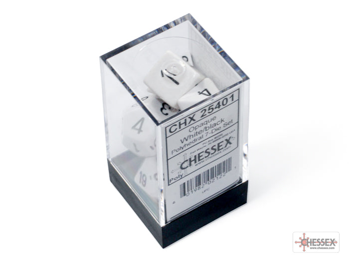 Chessex - Opaque White/black Polyhedral 7-Dice Set