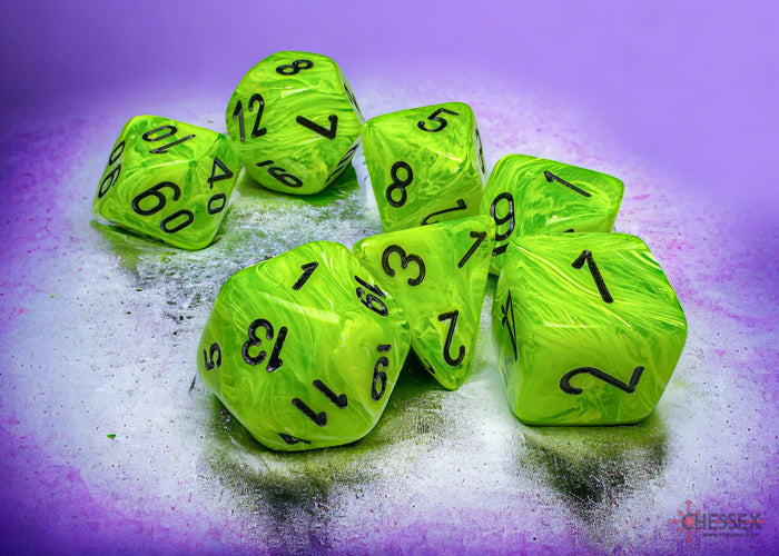 Chessex - Vortex® Mega-hedral™ Bright Green/black 7-Die Set