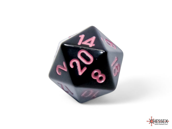 Chessex - Opaque Black/pink Polyhedral 7-Dice Set