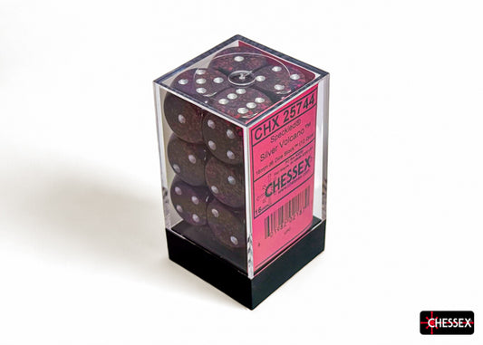 Chessex - Speckled Silver Volcano 16mm d6 Dice Block (12 dice)