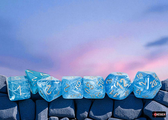 Chessex - Luminary Mega-hedral Sky/silver Luminary 7-Die Set