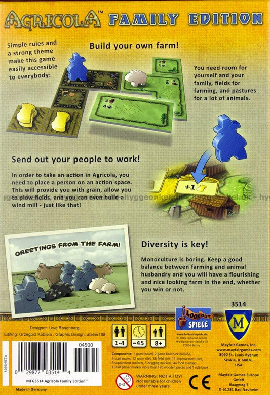 Agricola - Family Edition - A Board Game - Mayfair Games