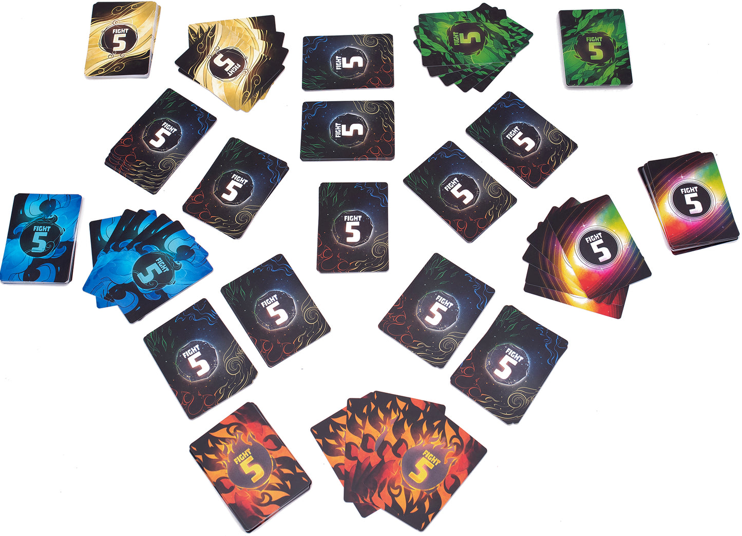 Fight 5 - A Colorful take on a classic War-Style Card Game - Chip Theory Games