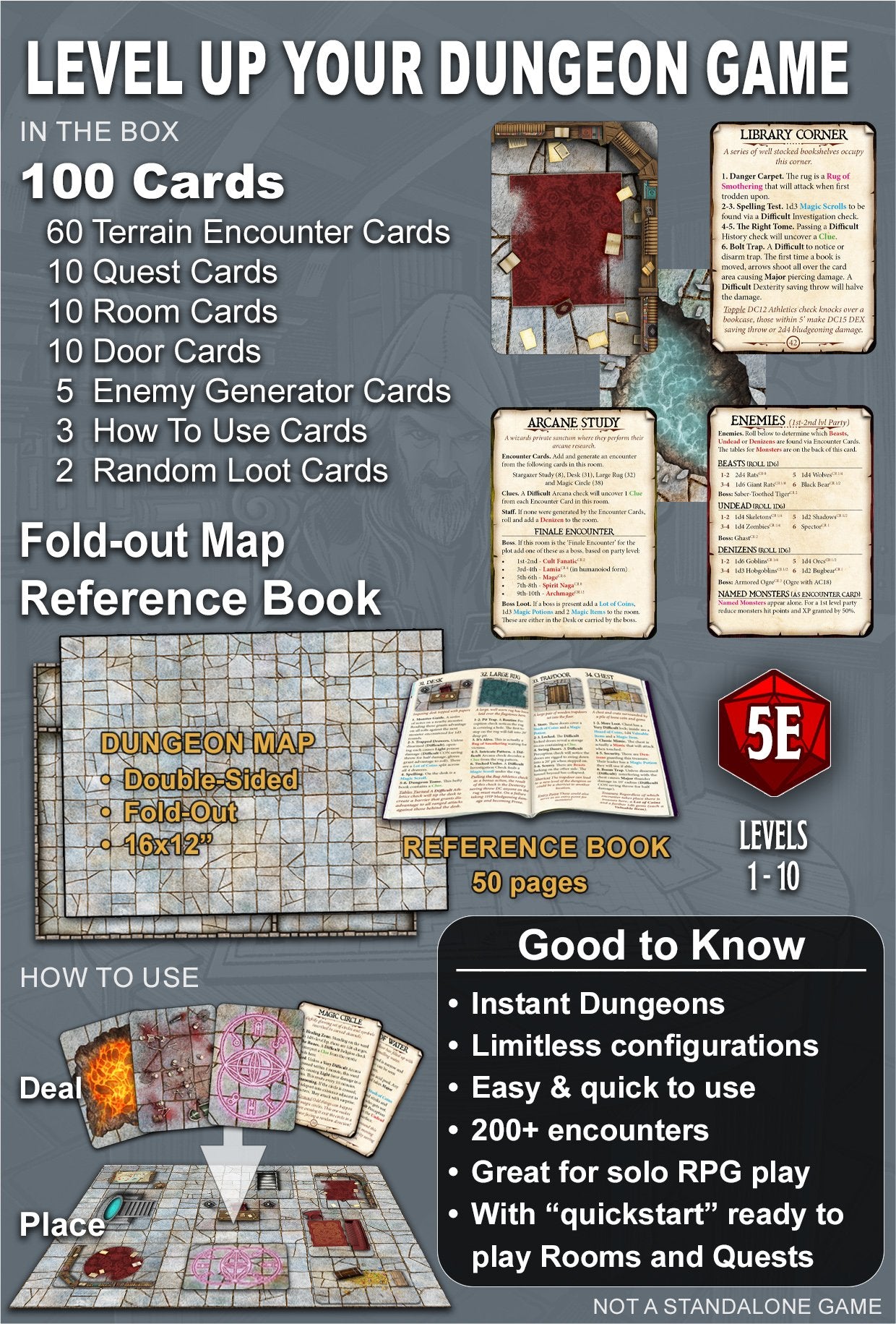 Dungeon Designers' Deck: Deal Your Own Dungeon - Loke Battle Mats