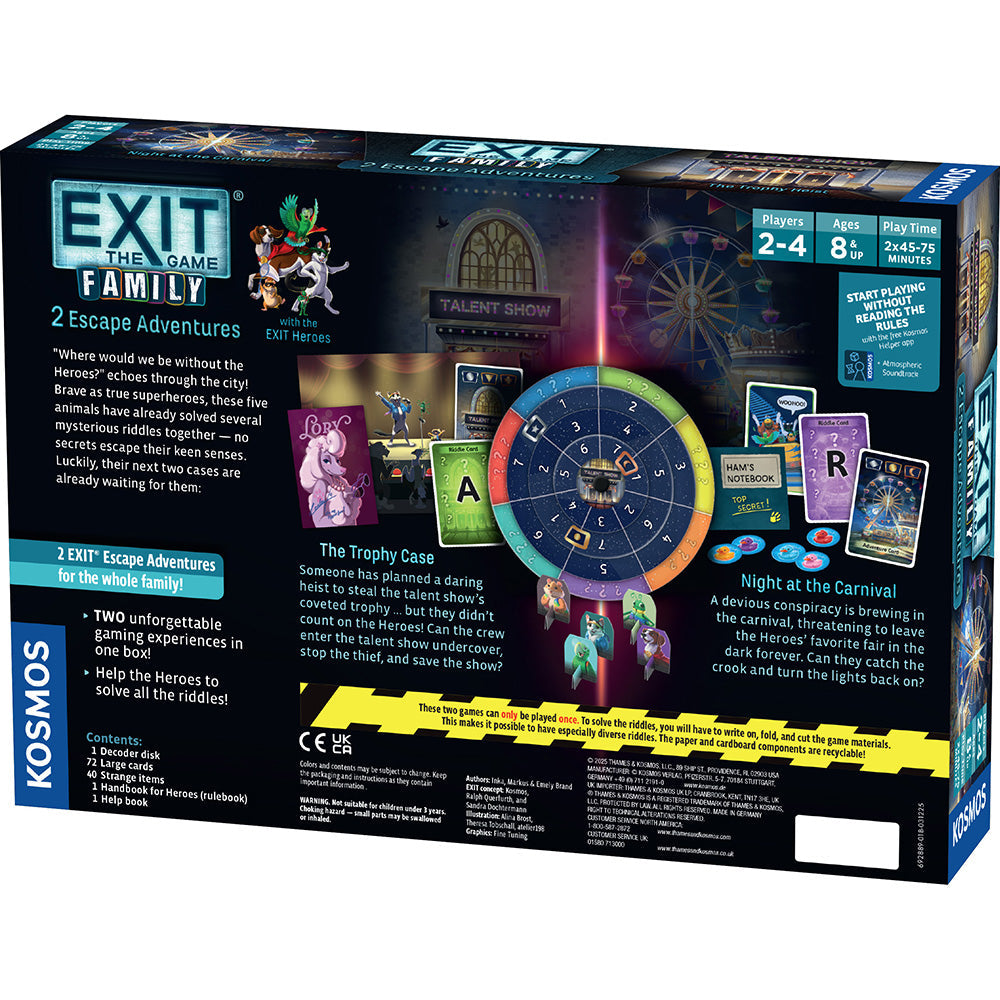 EXIT: The Game - Family Edition - The Trophy Case / Night At The Carnival - 2 Escape Games in 1 - Thames and Kosmos