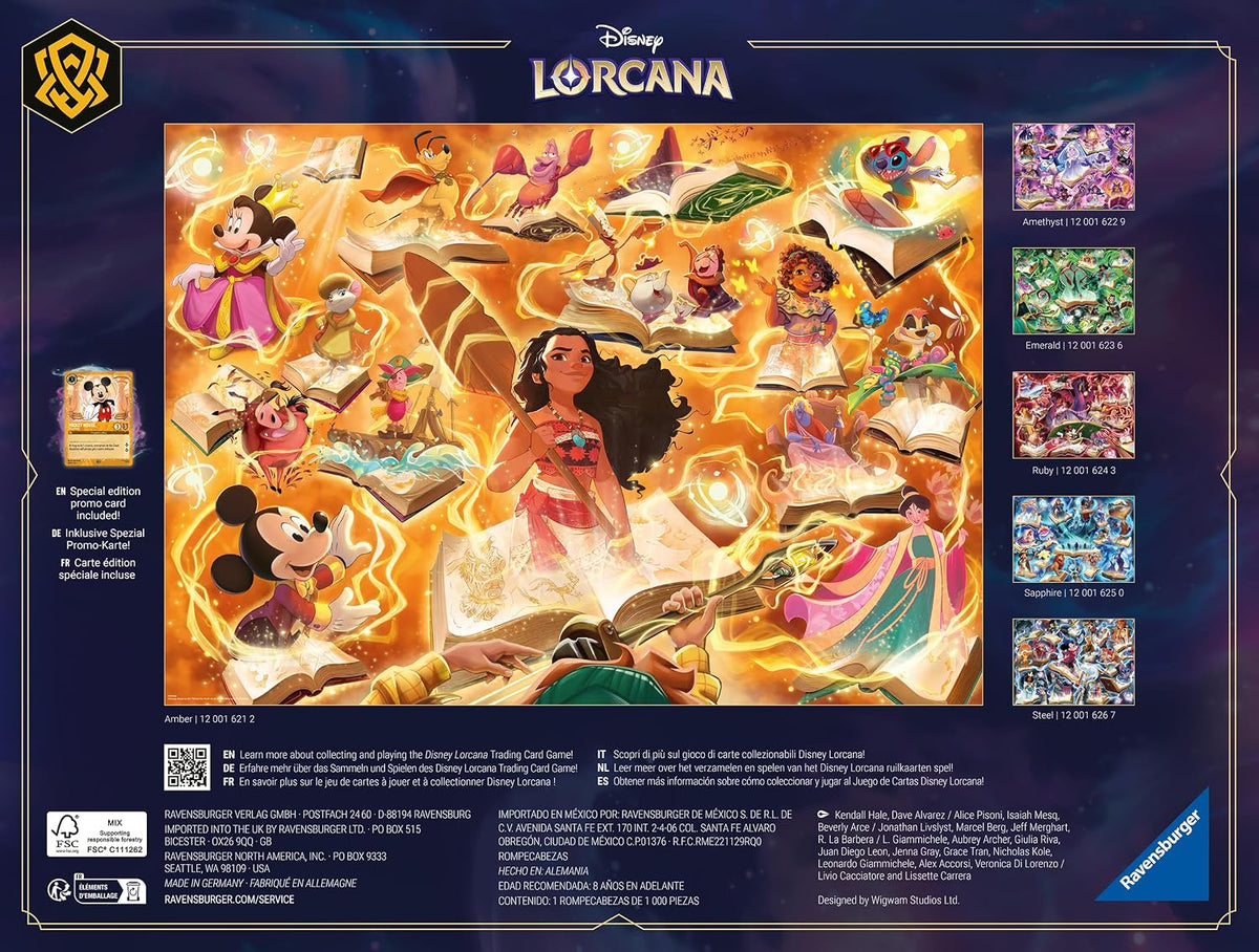 Adult Puzzle 1000 pieces - Disney Lorcana TCG - Glimmers of the Realm: Amber