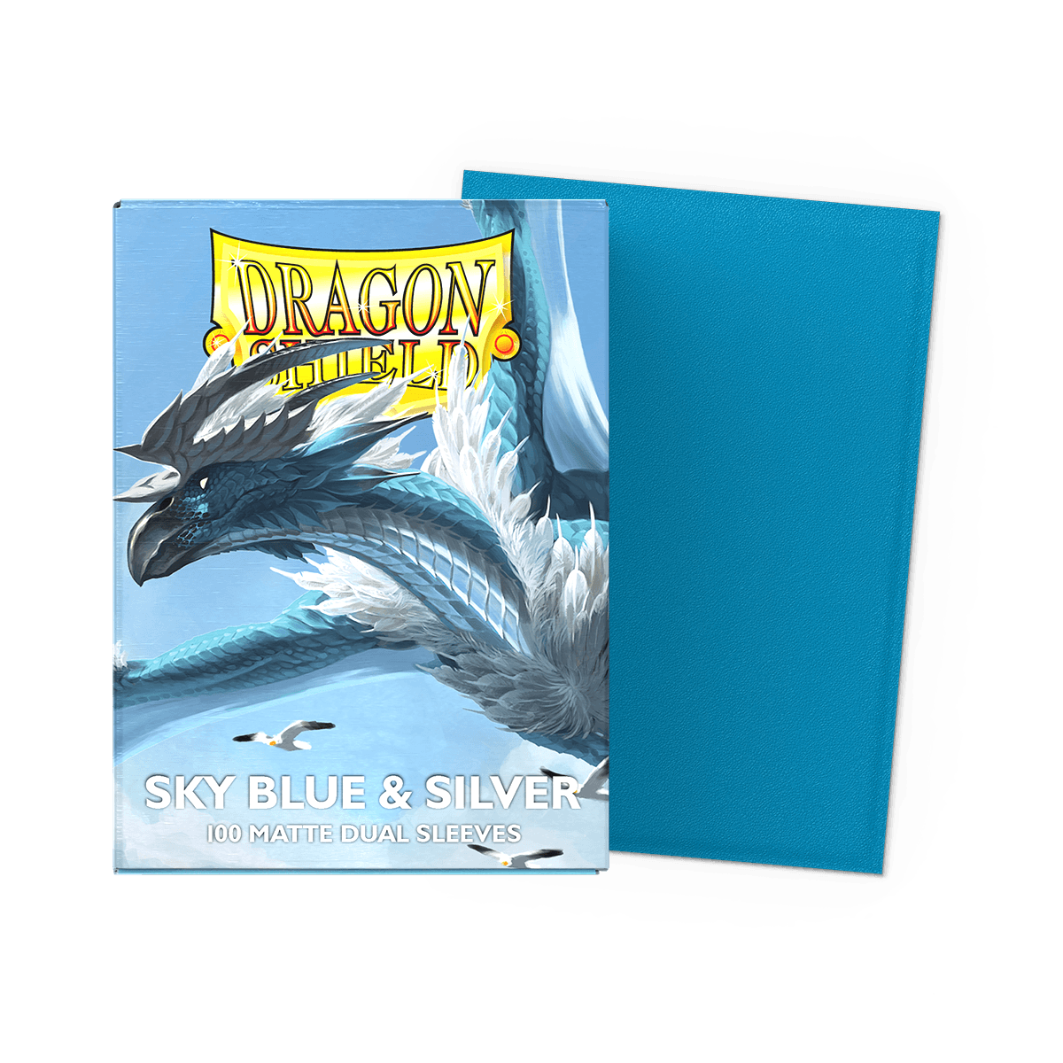 Dragon Shield Card Sleeves - 100 Count - Dual Matte: Sky Blue and Silver