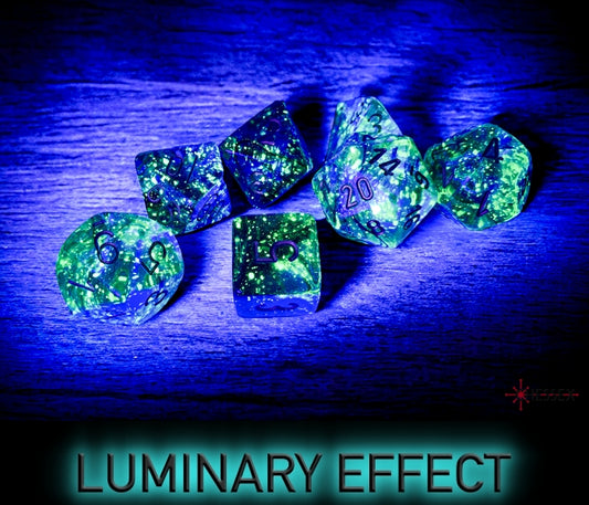 Chessex - Nebula Oceanic/gold Luminary Polyhedral 7-Dice Set