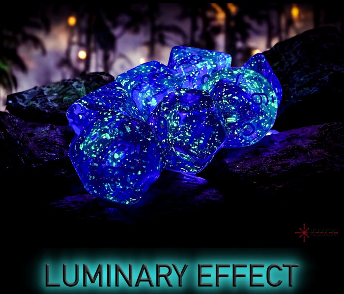 Chessex - Nebula Nocturnal/blue Luminary Polyhedral 7-Dice Set