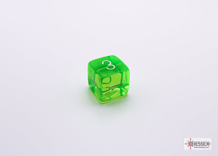 Chessex Lab Dice 7 - Translucent Rad Green/white Polyhedral 7-Dice Set (with bonus die)