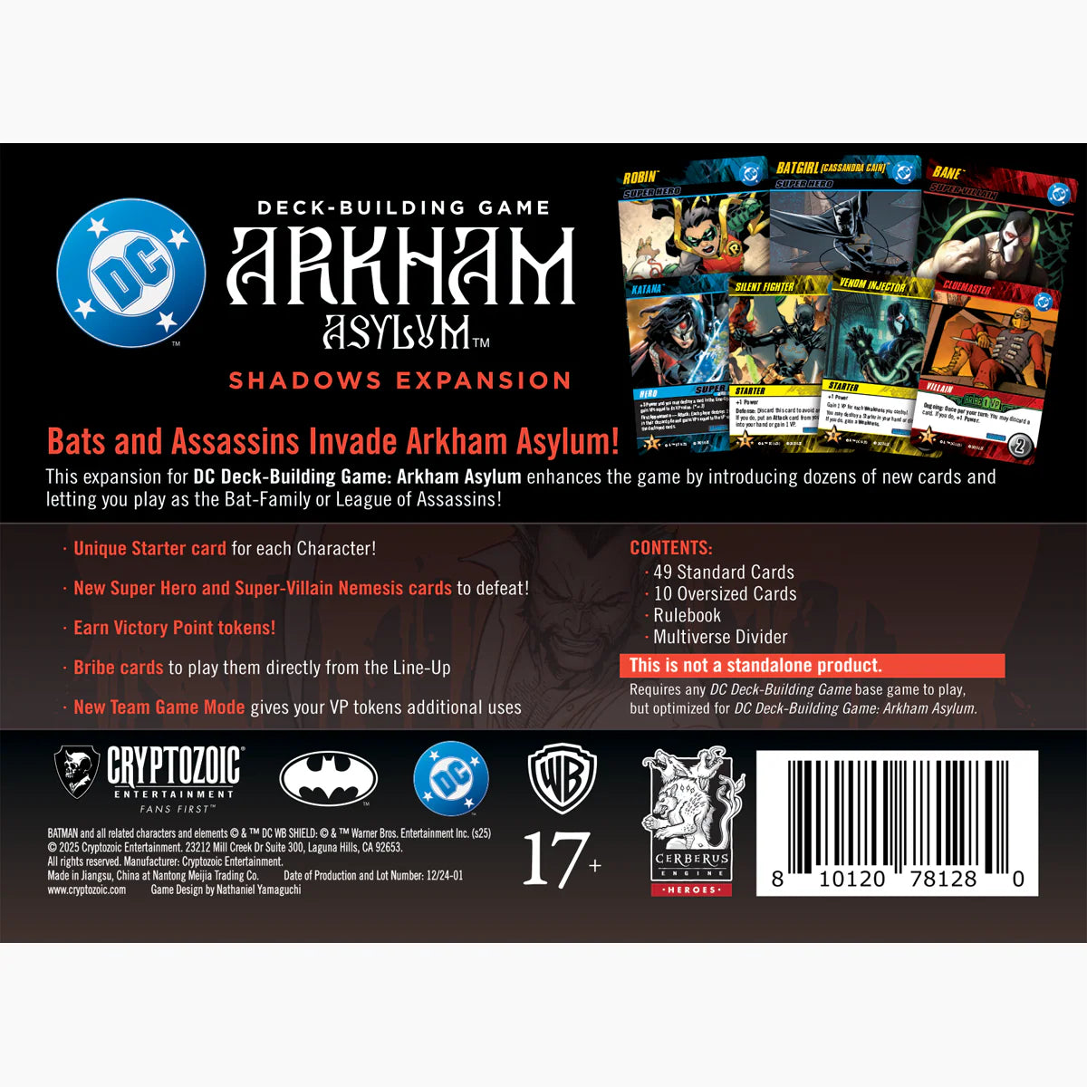 DC Comics Deck Building Game - Arkham Asylum Shadows Expansion - Cryptozoic Entertainment