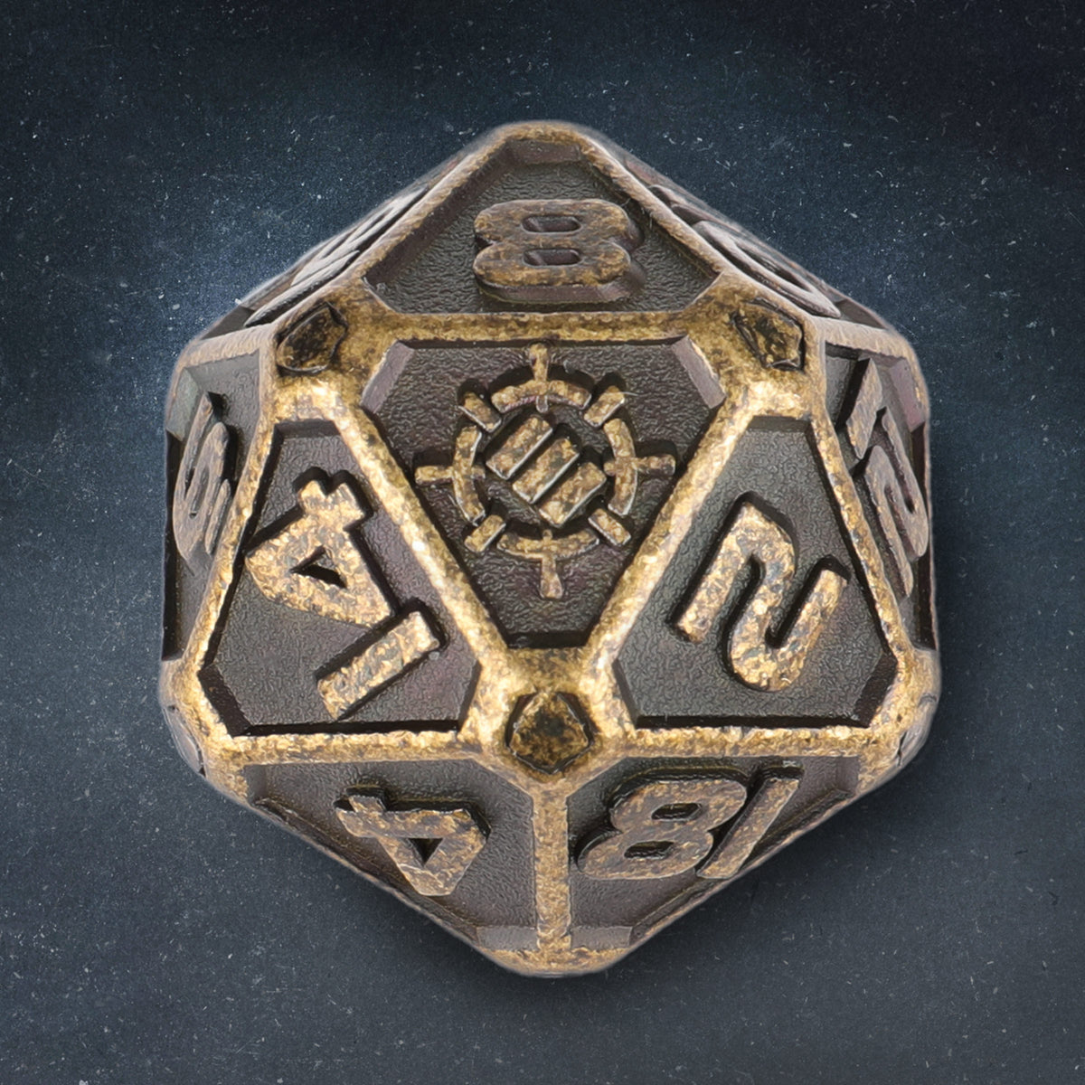 DnD Ancient Bronze Metal Dice Set - 7pc Polyhedral Dice with Storage Case and Dice Bag - Enhance Gaming