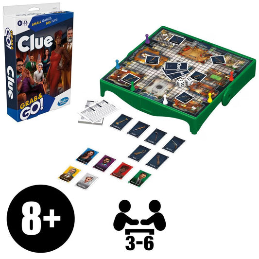Grab & Go Games - Clue - Classic Hasbro Travel Game