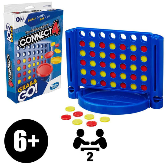 Grab & Go Games - Connect Four - Classic Hasbro Travel Game