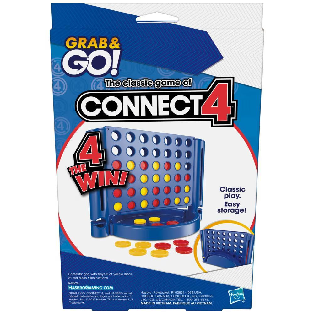 Grab & Go Games - Connect Four - Classic Hasbro Travel Game