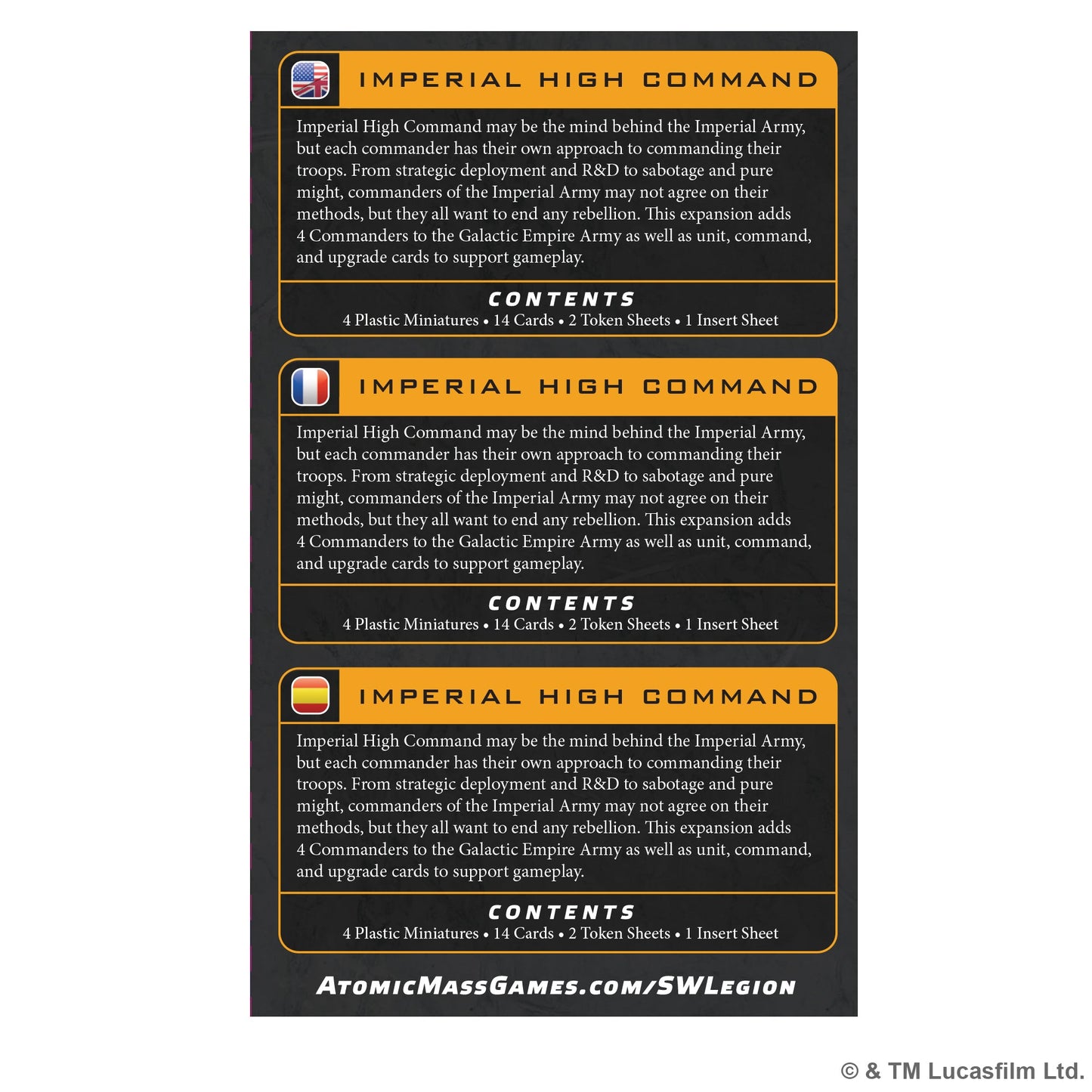 Star Wars: Legion - Imperial High Command - Atomic Mass Games