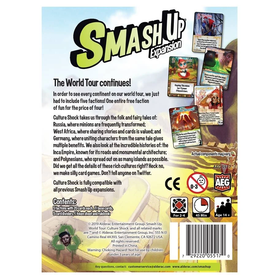 Smash Up Expansion #13 - World Tour: Culture Shock - Card Game - AEG