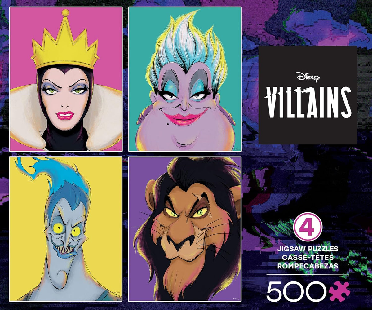 Disney - Villains - Evil Queen, Ursula, Hades, Scar 500 x 4 Puzzle