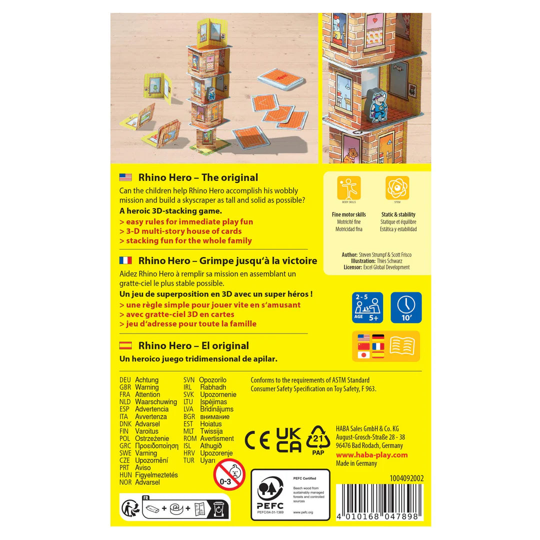 Rhino Hero - A Heroic Stacking Game - HABA Games