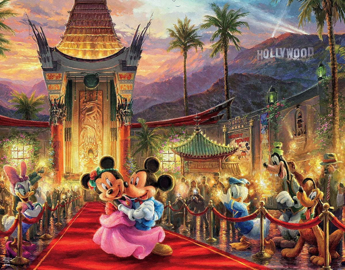 Disney Thomas Kinkade Studios - Tangled, Peter Pan, Cinderella, Mickey & Minnie Hollywood 500 x 4 Puzzle