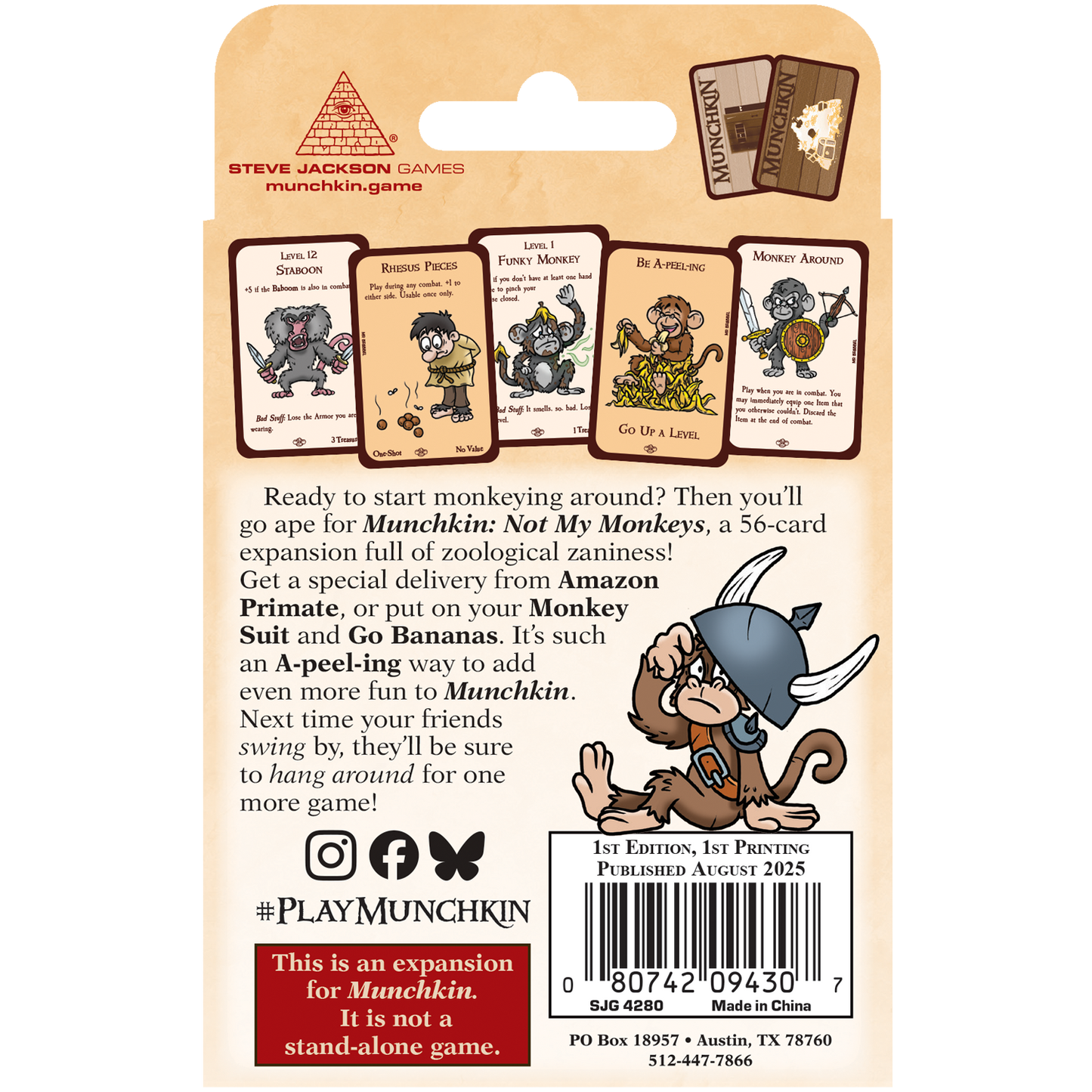 Munchkin: Not My Monkeys Expansion