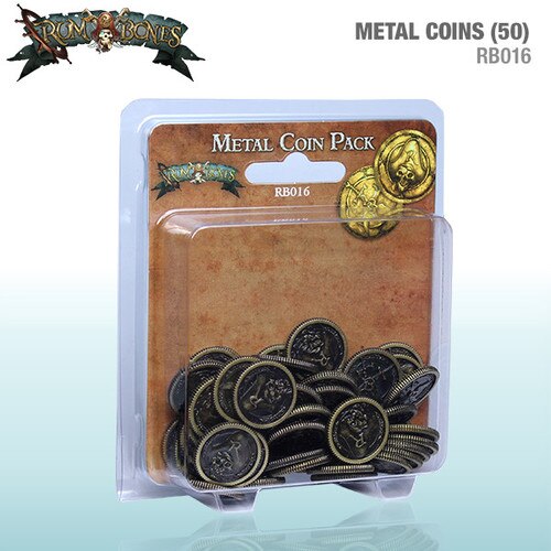 Rum and Bones - Metal Coin Pack - (Set of 50 Gold Pieces) - Cool Mini or Not