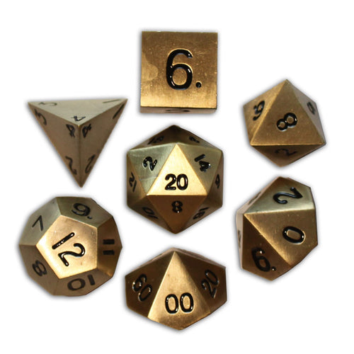 Norse Foundry - Dragon's Gold- 16-22mm RPG Polyhedral Dice  (Set of 7)