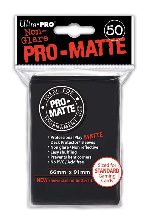 Ultra Pro PRO-MATTE Deck Protector - Standard Size Non-Glare Card Sleeves - 50 Count - BLACK