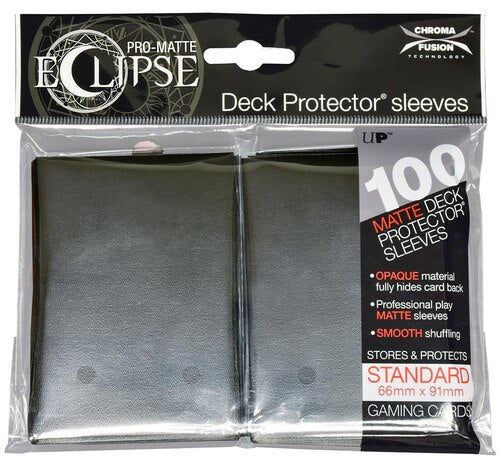 Ultra Pro ECLIPSE 2.0 PRO-Matte Deck Protector - Std Size Non-Glare Card Sleeves - 100 Count - JET BLACK