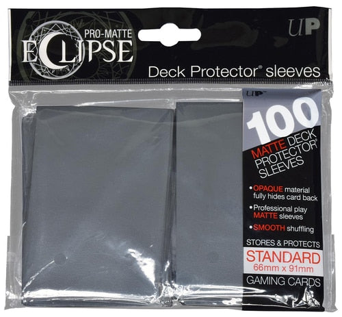 Ultra Pro ECLIPSE 2.0 PRO-Matte Deck Protector - Std Size Non-Glare Card Sleeves - 100 Count - SMOKE GREY