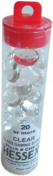 Chessex Accessories - Glass Gaming Stones - CLEAR - QTY - 20 or more