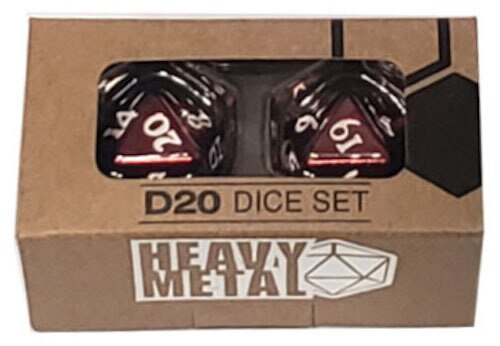 Ultra Pro - D20 Heavy Metal Dice Set of two (2) - Red Metal Finish