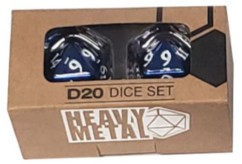 Ultra Pro - D20 Heavy Metal Dice Set of two (2) - Blue Metal Finish