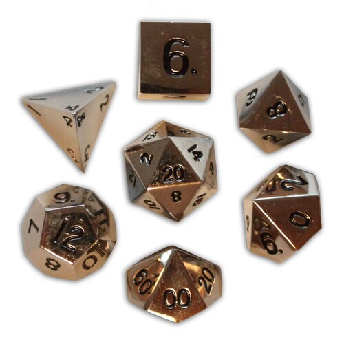 Norse Foundry - Chainmail Silver - 16-22mm RPG Polyhedral Dice  (Set of 7)