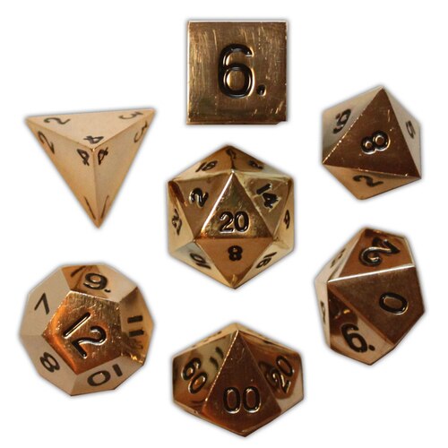 Norse Foundry - Dead Man's Gold - 16-22mm RPG Polyhedral Dice  (Set of 7)