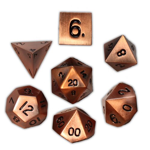 Norse Foundry - Gnomish Copper - 16-22mm RPG Polyhedral Dice  (Set of 7)