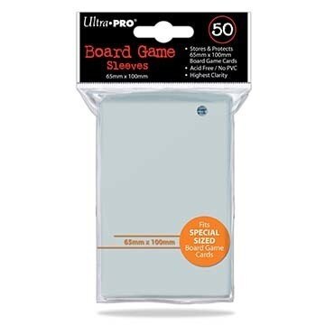 Ultra Pro Deck Protector - SPECIAL Size 65mm x 100mm Board Game Card Sleeves - 50 Count - CLEAR - 7 WONDERS