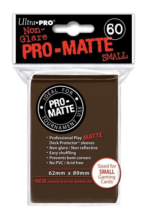 Ultra Pro PRO-MATTE Deck Protector - SMALL Size Non-Glare Card Sleeves - 50 Count - BROWN