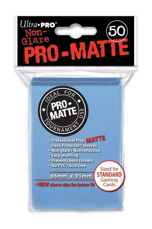 Ultra Pro PRO-MATTE Deck Protector - Standard Size Non-Glare Card Sleeves - 50 Count - LIGHT BLUE