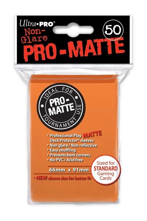 Ultra Pro PRO-MATTE Deck Protector - Standard Size Non-Glare Card Sleeves - 50 Count - ORANGE