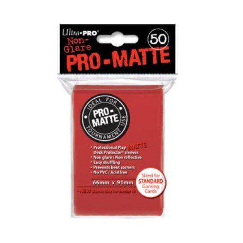 Ultra Pro PRO-MATTE Deck Protector - Standard Size Non-Glare Card Sleeves - 50 Count - RED