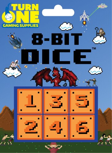 8-Bit Dice - 18mm D6 (Set of 6) - Question Block Edition - Turn One Gaming