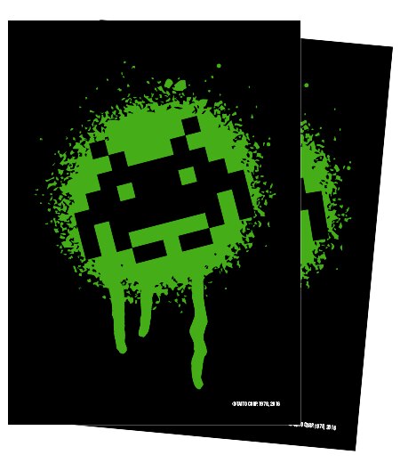 Turn One Gaming - Deck Protector - 50 Count - MATTE - Space Invaders Grafitti