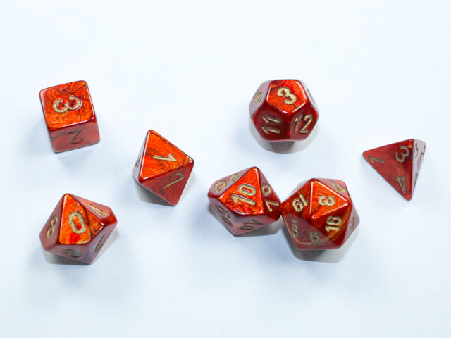 Chessex - Scarab Mini-hedral Scarlet/gold 7-Die Set