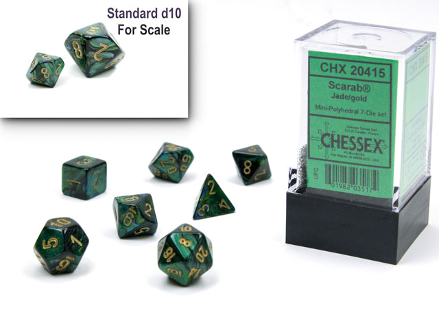 Chessex - Scarab Mini-hedral Jade/gold 7-Die Set