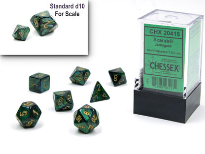 Chessex - Scarab Mini-hedral Jade/gold 7-Die Set